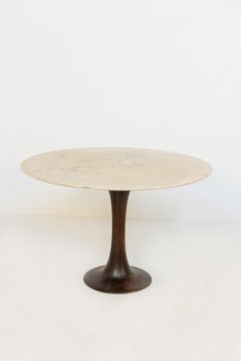 Round Table in Wood and Marble by Luigi Massoni for Boffi, 1970s-RCE-1773424