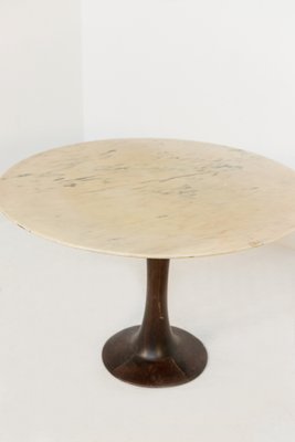 Round Table in Wood and Marble by Luigi Massoni for Boffi, 1970s-RCE-1773424