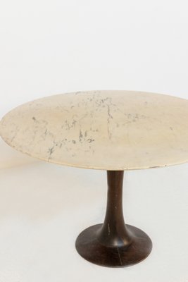 Round Table in Wood and Marble by Luigi Massoni for Boffi, 1970s-RCE-1773424