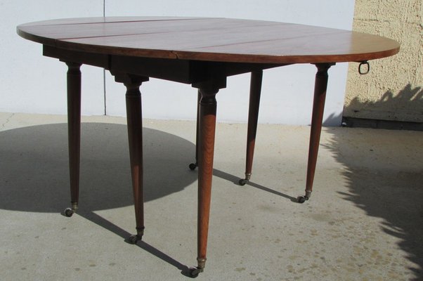 Round Table with 6 Spindle Legs & Extension in Mahogany-RDN-932774