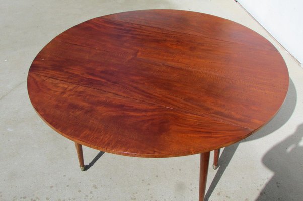 Round Table with 6 Spindle Legs & Extension in Mahogany-RDN-932774