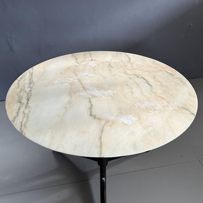 Round Table with Marble Top Base in Mahogany Wood attributed to Ico & Luisa Parisi, 1950s-YMJ-1742150