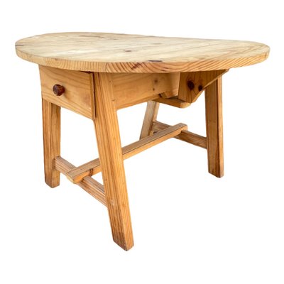 Round Table with Rustic Flaps & 2 Drawers-SDV-951442