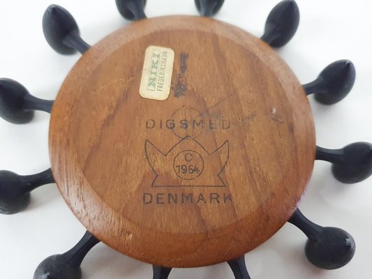 Round Teak and Metal Candleholder from Digsmed, Denmark, 1964-ZO-1075749