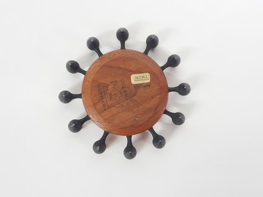 Round Teak and Metal Candleholder from Digsmed, Denmark, 1964-ZO-1075749