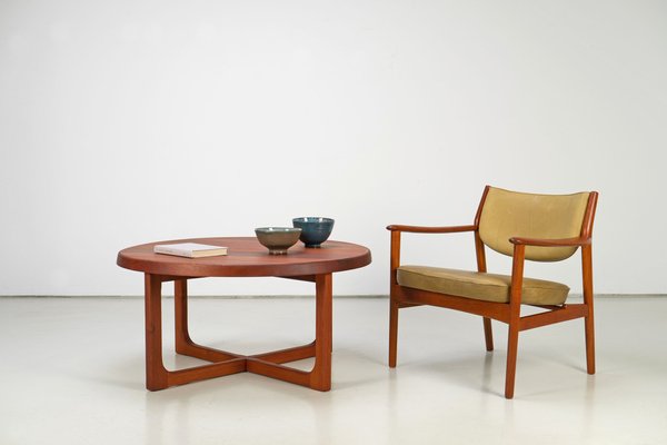 Round Teak Coffee by Niels Bach, 1960s-AO-1294888