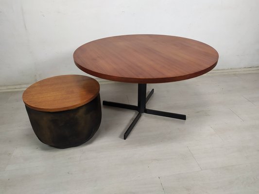 Round Teak Coffee Table, 1950s-EAD-1784398