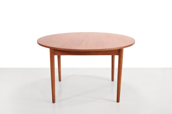 Round Teak Dining Room Table, Denmark, 1960s-BQ-2042272