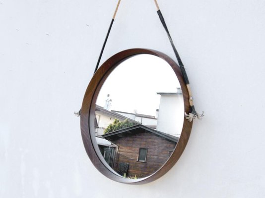 Round Teak Mirror, 1960s-CGZ-1789616