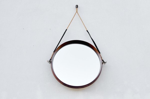 Round Teak Mirror, 1960s-CGZ-1789616