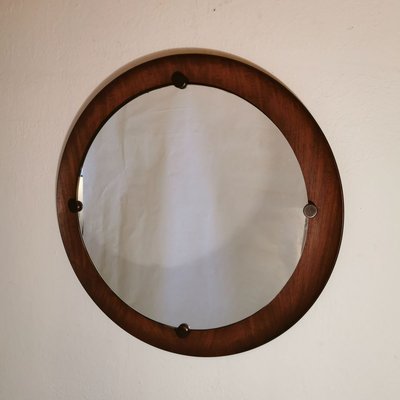 Round Teak Mirror by Campo e Graffi, 1960s-VJY-888181