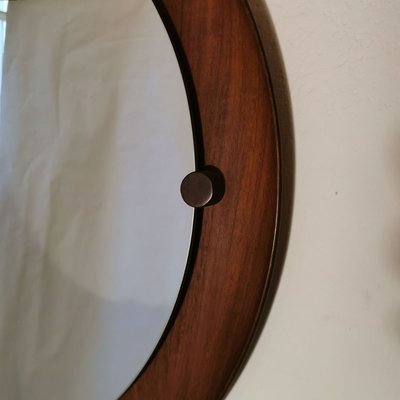 Round Teak Mirror by Campo e Graffi, 1960s-VJY-888181