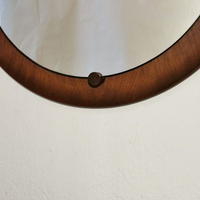 Round Teak Mirror by Campo e Graffi, 1960s-VJY-888181