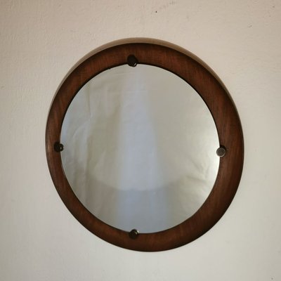 Round Teak Mirror by Campo e Graffi, 1960s-VJY-888181