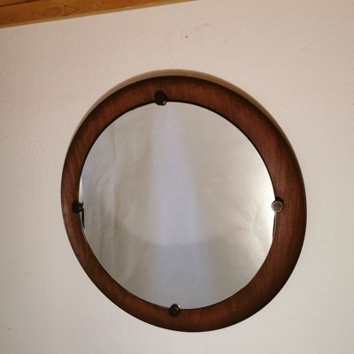 Round Teak Mirror by Campo e Graffi, 1960s-VJY-888181