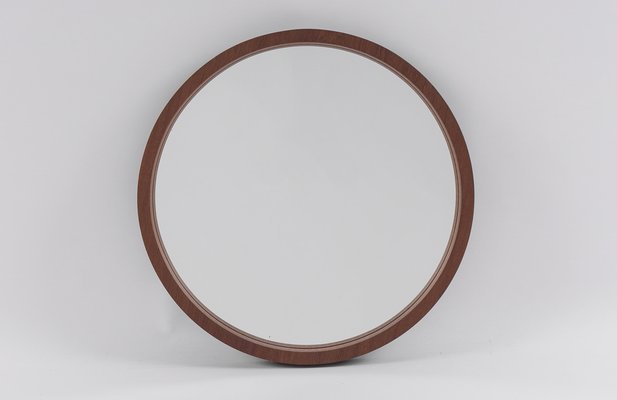 Round Teak Wall Mirror by Münchener Zierspiegel, Germany, 1960s-KQB-1445290