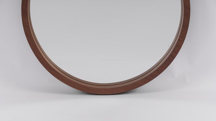 Round Teak Wall Mirror by Münchener Zierspiegel, Germany, 1960s-KQB-1445290