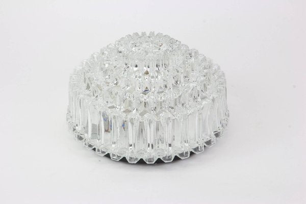 Round Textured Glass Flushmount from Limburg, Germany, 1970s-UGR-1085217