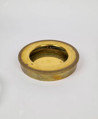 Round Vide-Poches in Brass and Murano Glass, Italy, 1970s-LYQ-1190662