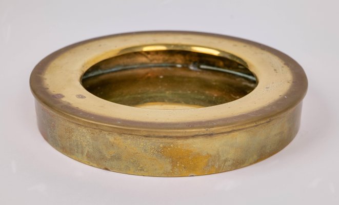 Round Vide-Poches in Brass and Murano Glass, Italy, 1970s-LYQ-1190662