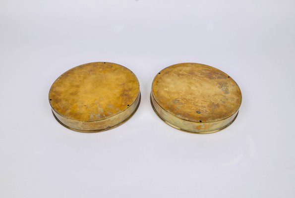 Round Vide-Poches in Brass and Murano Glass, Italy, 1970s-LYQ-1190662