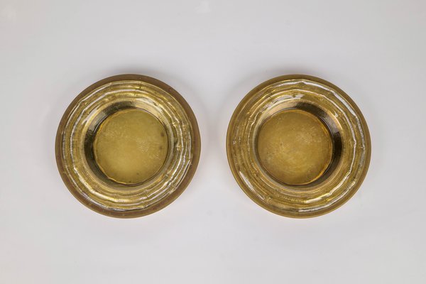 Round Vide-Poches in Brass and Murano Glass, Italy, 1970s-LYQ-1190662