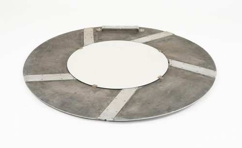 Round Wall Mirror in Aluminum and Steel by Bianca Garinei for Banci, 1970s