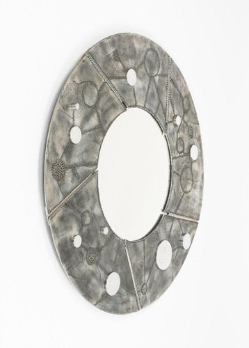 Round Wall Mirror in Aluminum and Steel by Bianca Garinei for Banci, 1970s