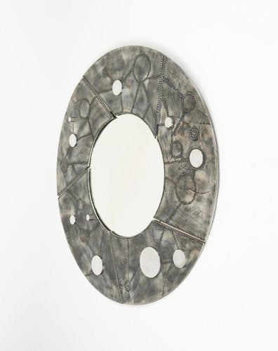 Round Wall Mirror in Aluminum and Steel by Bianca Garinei for Banci, 1970s