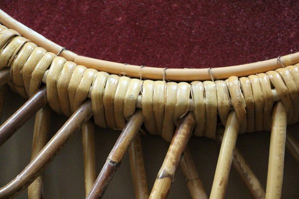 Round Wall Mirror in Rattan and Bamboo By Franco Albini, 1960-YF-1452790