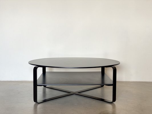 Round Wooden and Lacquered Metal Coffee Table, 1970s-NPC-1816627