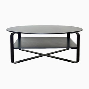 Round Wooden and Lacquered Metal Coffee Table, 1970s-NPC-1816627