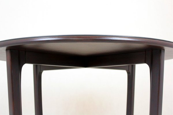 Round Wooden Coffee Table, Czechoslovakia, 1970s-WVS-1357235