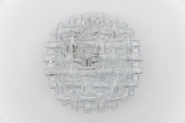 Round Woven Glass Flush Wall Lamp, Germany, 1960s-KQB-1815458