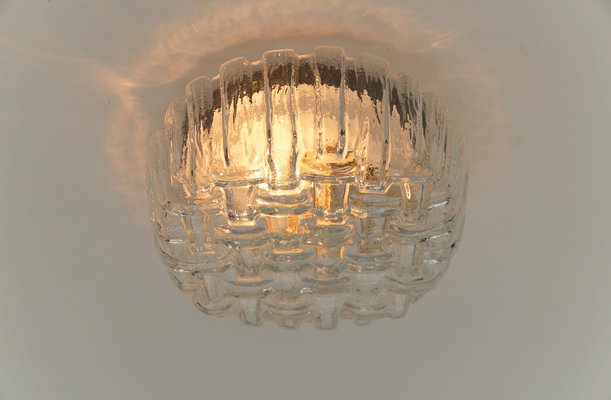 Round Woven Glass Flush Wall Lamp, Germany, 1960s-KQB-1815458