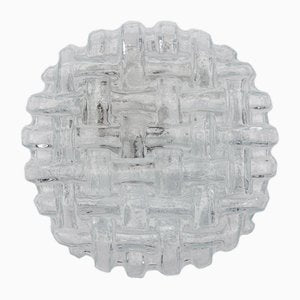 Round Woven Glass Flush Wall Lamp, Germany, 1960s-KQB-1815458