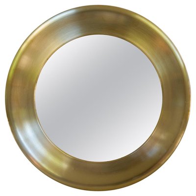 Rounded Brass Mirror attributed to Glasmäster, Sweden, 1960s-UYK-1367545