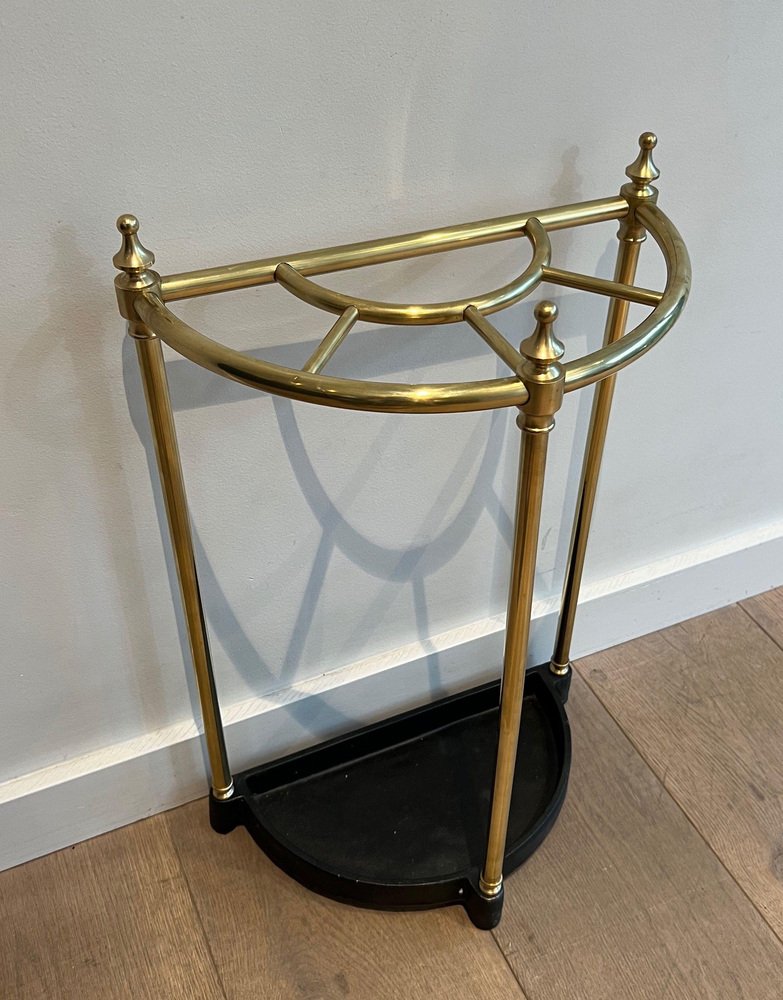 Rounded Brass Umbrella Stand, 1890s