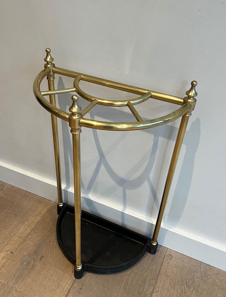 Rounded Brass Umbrella Stand, 1890s