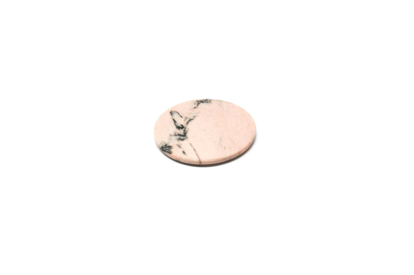 Rounded Pink and Black Marble Coasters, Set of 2