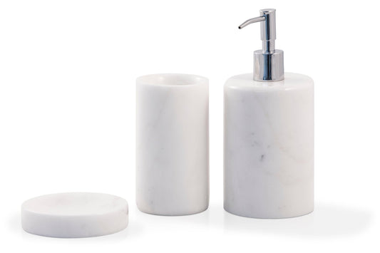 Rounded Toothbrush Holder in White Carrara Marble