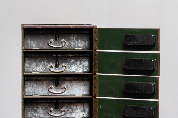 Row of Eight Safety Deposit Boxes Security Lockers, 1920s-JE-1075518