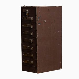 Row of Eight Safety Deposit Boxes Security Lockers, 1920s-JE-1075518