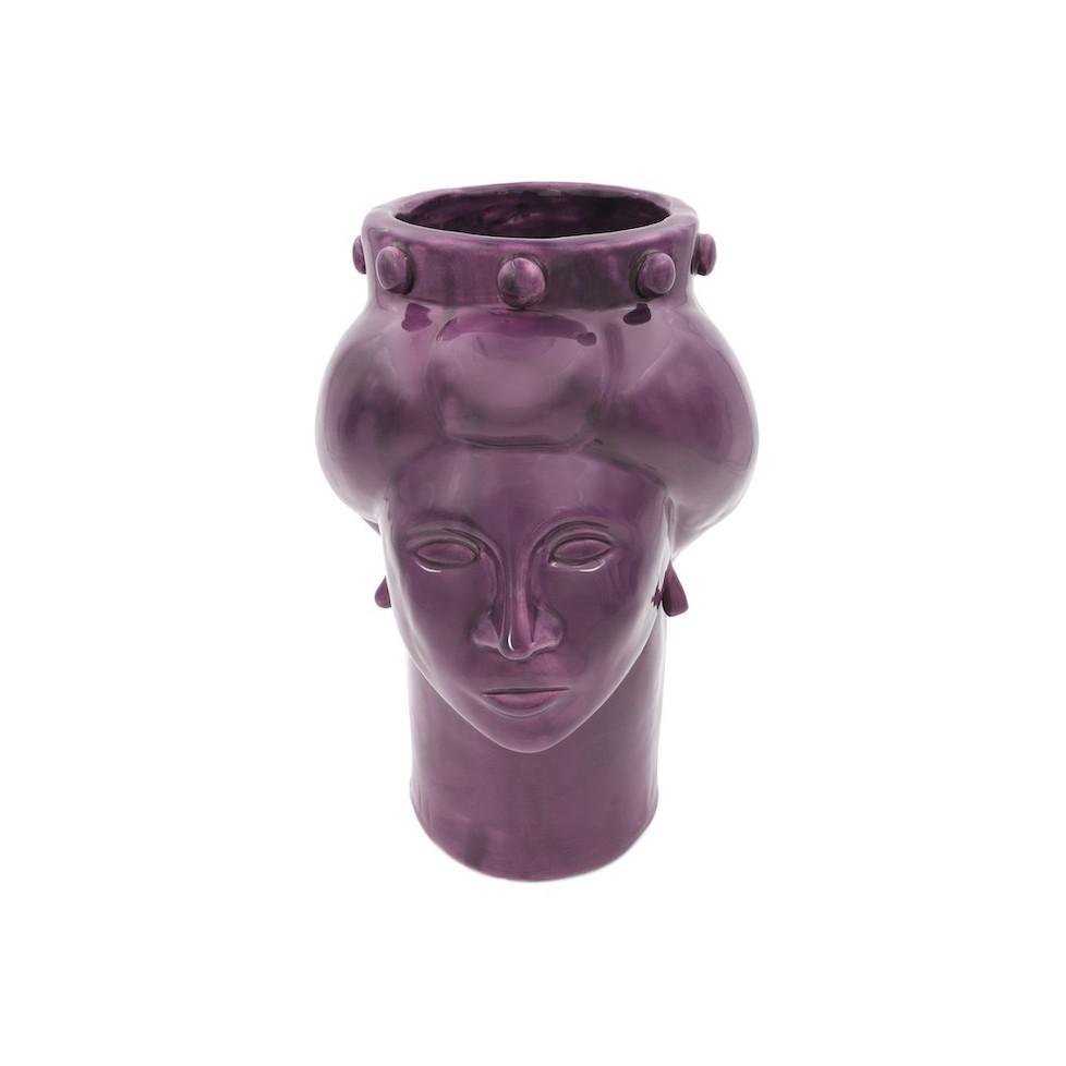 Roxelana Medium Ceramic Head • Violet Ispica from Crita Ceramiche