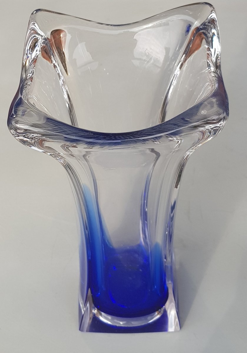 Royal Blue Murano Glass Vase & Bowl, Set of 2