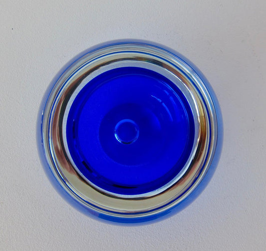 Royal Blue Thick Murano Glass Bowl, 1970s