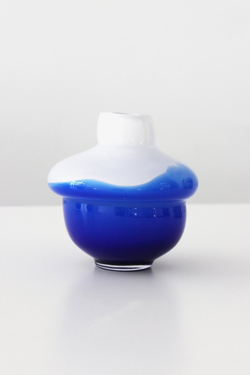 Royal Blue & White Volcano Vase by Alissa Volchkova