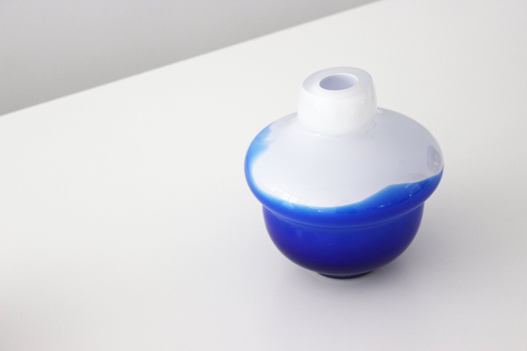 Royal Blue & White Volcano Vase by Alissa Volchkova