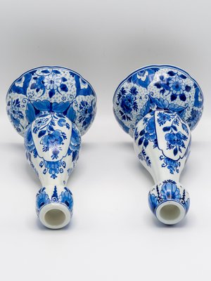 Royal Delft Blue Tulip-Shaped Candlesticks, 1992, Set of 2-TJZ-2022507