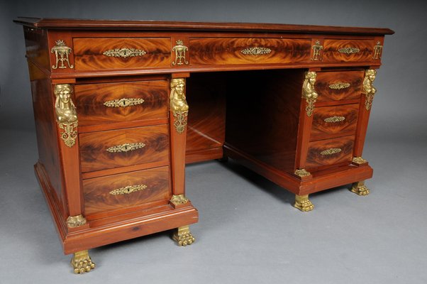 Royal Empire Desk in Gilt Bronze, 19th Century-FLW-1800849